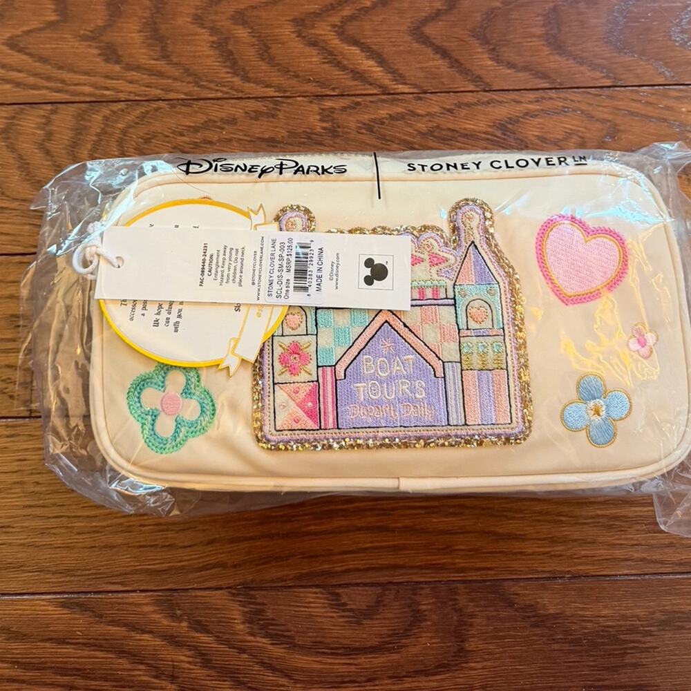 Disney Parks x Stoney Clover Lane it’s a small world Cosmetic bag NWT